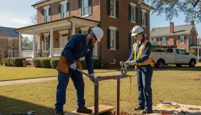 Marietta, GA emergency plumber repairing a burst pipe with professional plumbing tools