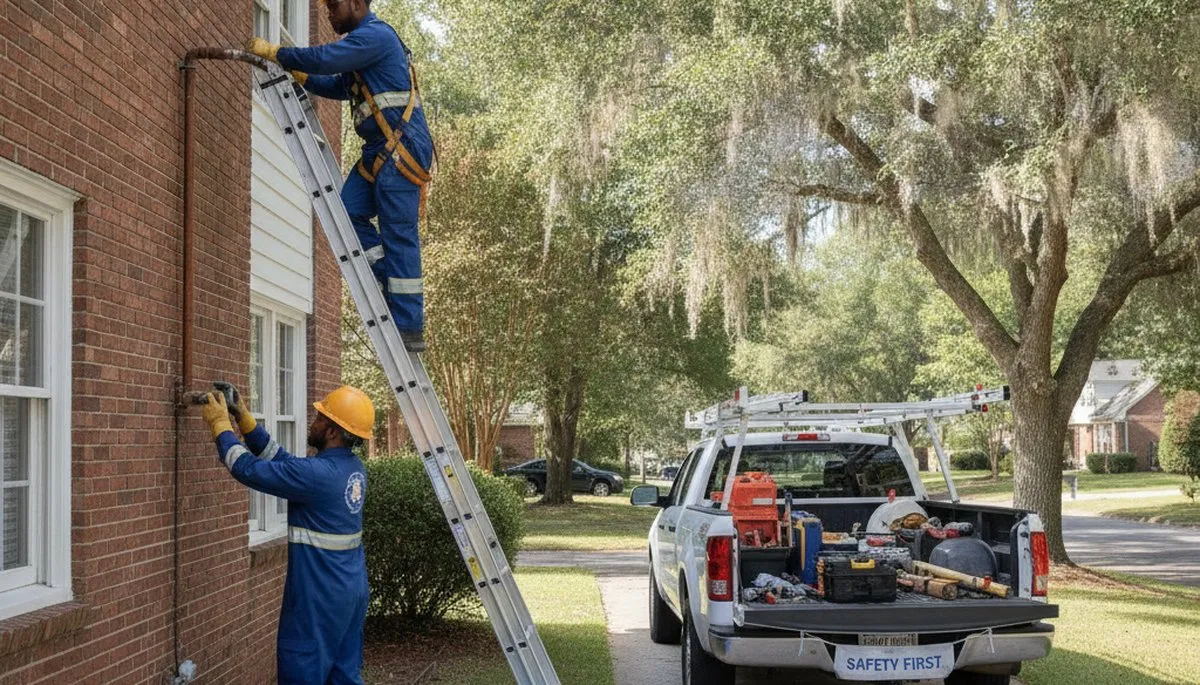 Emergency plumbing repair service truck in Marietta, GA responding to a call