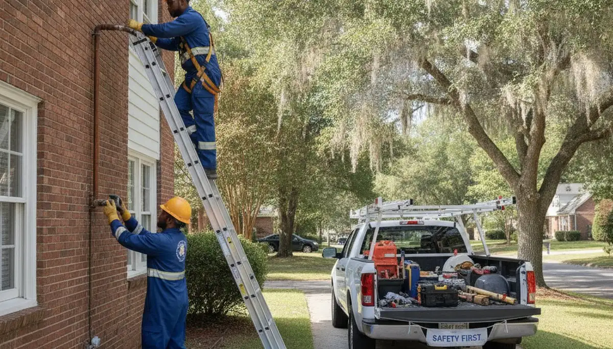 Emergency plumbing repair service truck in Marietta, GA responding to a call