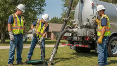Septic pumping service truck for Marietta, GA homes by On Call Plumbers