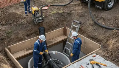 Marietta, GA plumber repairing a septic system for emergency residential plumbing service