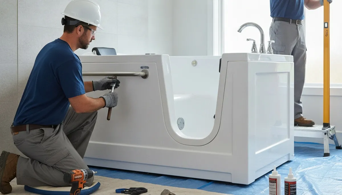 Walk in tub plumbing installation for Marietta, GA homeowners by On Call Plumbers